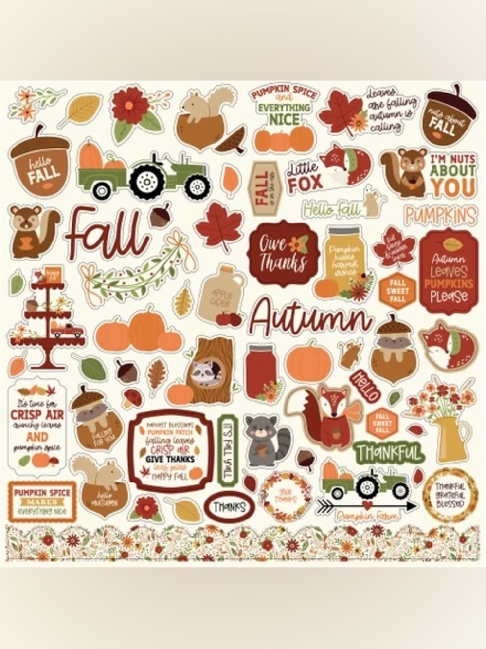 🍁 Echo Park I Love Fall Sticker & Autumn Stickers Pack Bundle🍂🎃